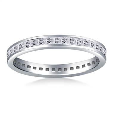 Classic Channel Set Princess Diamond Eternity Ring in 14K White Gold (0.72 - 0.86 cttw.)