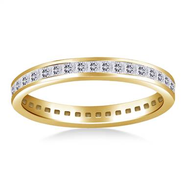 Classic Channel Set Princess Diamond Eternity Ring in 14K Yellow Gold  (0.72 - 0.86 cttw.)