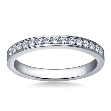 Classic Channel Set Round Diamond Band in 14K White Gold (1/3 cttw.)