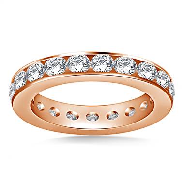 Classic Channel Set Round Diamond Eternity Ring in 14K Rose Gold (1.90 - 2.30 cttw.)