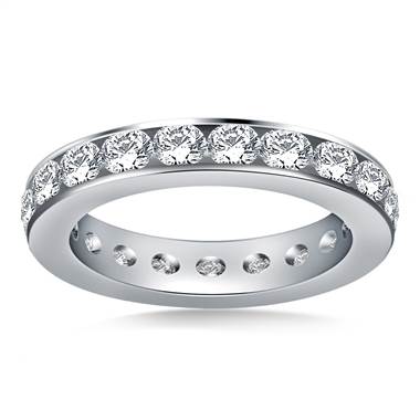 Classic Channel Set Round Diamond Eternity Ring in 14K White Gold (1.90 - 2.30 cttw.)