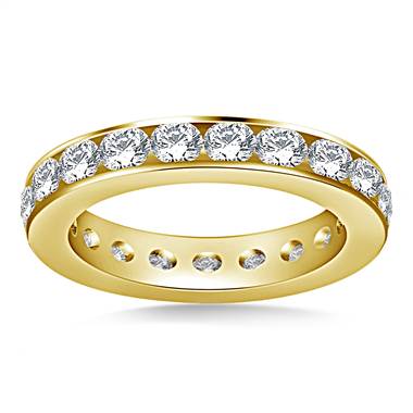 Classic Channel Set Round Diamond Eternity Ring in 14K Yellow Gold (1.90 - 2.30 cttw.)