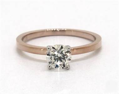 Classic Comfort Fit Solitaire Engagement Ring in 14K Rose Gold 1.50mm Width Band (Setting Price)