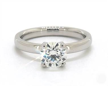 Classic Comfort-Fit Solitaire Engagement Ring in 14K White Gold 2.50mm Width Band (Setting Price)