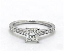 Classic Crossover Trellis Pave Engagement Ring in 14K White Gold 2.30mm Width Band (Setting Price) | James Allen
