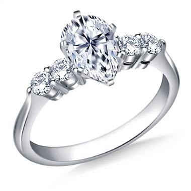 Classic Five Stone Diamond Engagement Ring in 14K White Gold (3/8 cttw.)