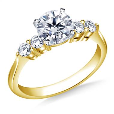 Classic Five Stone Diamond Engagement Ring in 14K Yellow Gold (3/8 cttw.)