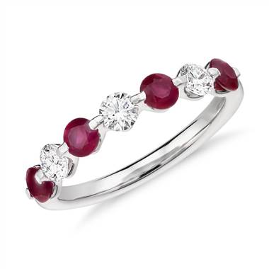 Classic Floating Ruby and Diamond Ring in Platinum (3/8 ct. tw.)