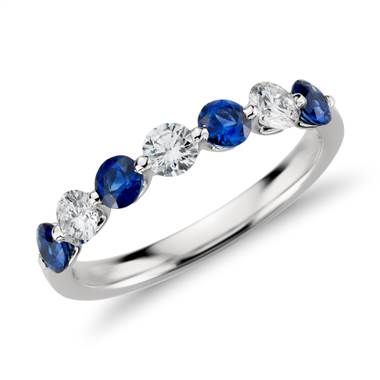 Classic Floating Sapphire and Diamond Ring in Platinum (3/8 ct. tw.)