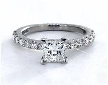 Classic Flush Pave .56ctw Engagement Ring in 14K White Gold 2.00mm Width Band (Setting Price) | James Allen