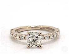 Classic Flush Pave .56ctw Engagement Ring in 14K Yellow Gold 2.00mm Width Band (Setting Price) | James Allen