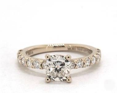 Classic Flush Pave .56ctw Engagement Ring in 14K Yellow Gold 2.00mm Width Band (Setting Price)