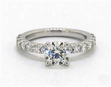 Classic Flush Pave .56ctw Engagement Ring in Platinum 2.00mm Width Band (Setting Price) | James Allen