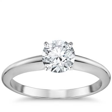 Classic Four-Prong Solitaire Engagement Ring in 18k White Gold