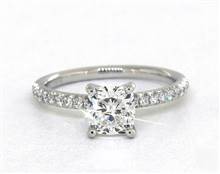 Classic French Cut Petite Pave Engagement Ring in 14K White Gold 4mm Width Band (Setting Price) | James Allen