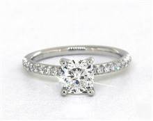 Classic French Cut Petite Pave Engagement Ring in 18K White Gold 4mm Width Band (Setting Price) | James Allen