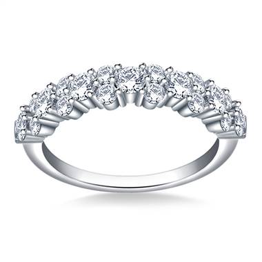 Classic Half Eternity Wedding Band in 14K White Gold (1 1/8 cttw.)