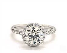 Classic Halo Pave .23ctw Engagement Ring in 14K White Gold 1.80mm Width Band (Setting Price) | James Allen