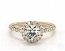 Classic Halo Pave .23ctw Engagement Ring in 14K Yellow Gold 1.80mm Width Band (Setting Price) | James Allen