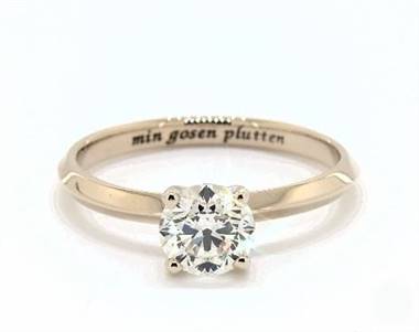 Classic Knife-Edge Solitaire Engagement Ring in 18K Yellow Gold 2.00mm Width Band (Setting Price)
