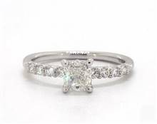 Classic Prong-Set 8-Diamond Side-Stone Engagement Ring in 18K White Gold 2.00mm Width Band (Setting Price) | James Allen