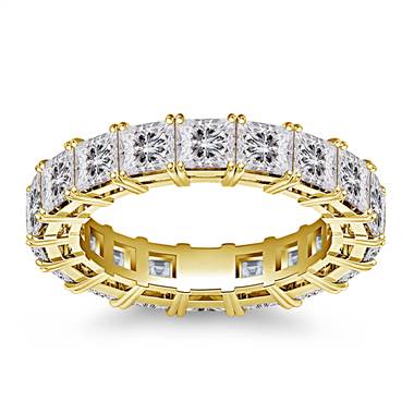 Classic Prong Set Princess Cut Diamond Eternity Ring in 14K Yellow Gold (4.80 - 5.61 cttw)