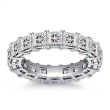 Classic Prong Set Princess Cut Diamond Eternity Ring in Platinum (4.80 - 5.61 cttw.) | B2C Jewels