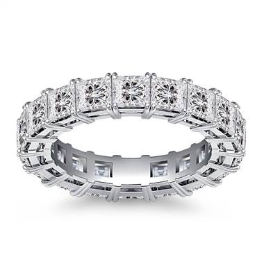 Classic Prong Set Princess Cut Diamond Eternity Ring in Platinum (4.80 - 5.61 cttw.)