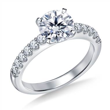 Classic Prong Set Round Diamond Engagement Ring in 14K White Gold (1/3 cttw.)