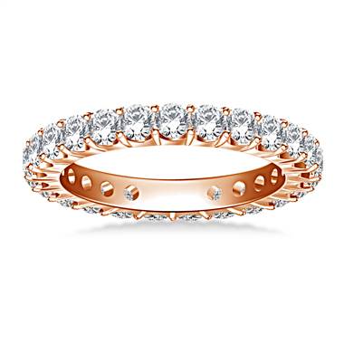 Classic Prong Set Round Diamond Eternity Ring in 14K Rose Gold (1.20 - 1.40 cttw.)