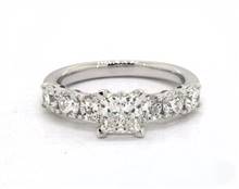 Classic Prong-Set Side-Stone .90ctw Engagement Ring in Platinum 2.50mm Width Band (Setting Price) | James Allen