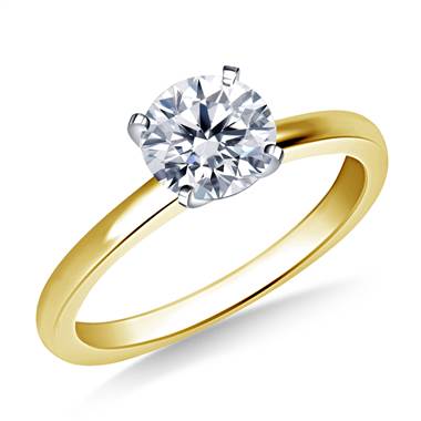 Classic Prong Setting Engagement Ring Mounting in 14K Yellow Gold (1.8 mm)