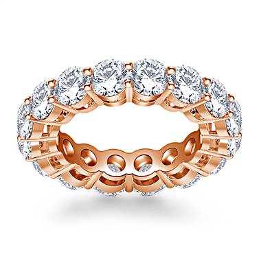 Classic Round Cut Diamond Eternity Ring in 14K Rose Gold (5.19 - 5.89 cttw.)