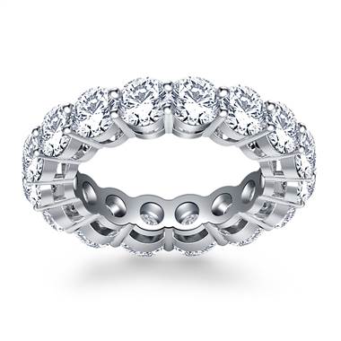 Classic Round Cut Diamond Eternity Ring in 18K White Gold (5.19 - 5.89 cttw.)