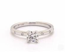 Classic Rounded Shank & Diamond Accented Engagement Ring in 14K White Gold 2.00mm Width Band (Setting Price) | James Allen
