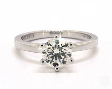 Classic Six Prong Comfort Fit Engagement Ring in Platinum 2.00mm