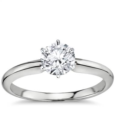 Classic Six-Prong Solitaire Engagement Ring in 14k White Gold