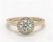 Classic Sleek Pave Halo Engagement Ring in 14K Yellow Gold 4mm Width Band (Setting Price) | James Allen