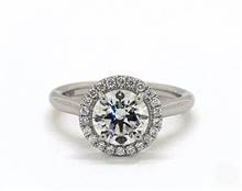 Classic Sleek Pave Halo Engagement Ring in 18K White Gold 4mm Width Band (Setting Price) | James Allen
