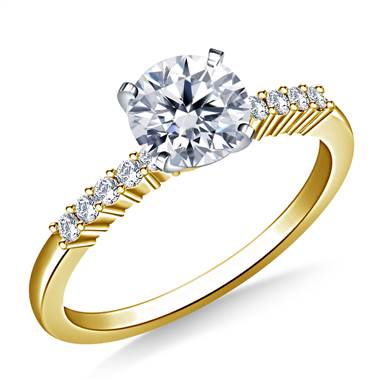 Classic Solitaire Diamond Accent Engagement Ring in 14K Yellow Gold (1/8 cttw.)
