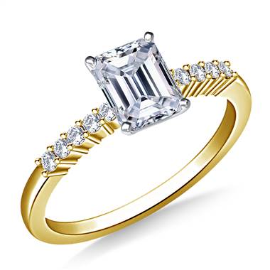 Classic Solitaire Diamond Accent Engagement Ring in 18K Yellow Gold (1/8 cttw.)