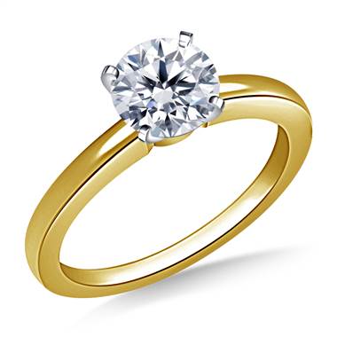 Classic Solitaire Diamond Engagement Ring in 14K Yellow Gold (1.6 mm)
