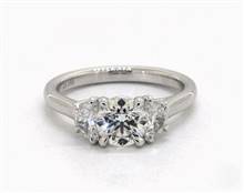 Classic Three-Stone Half-Moon Trellis Engagement Ring in 14K White Gold 2.10mm Width Band (Setting Price) | James Allen