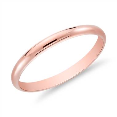 "Classic Wedding Ring in 14k Rose Gold (2mm)"