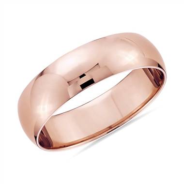 "Classic Wedding Ring in 14k Rose Gold (6mm)"