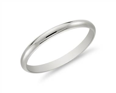 Classic Wedding Ring In 18k White Gold (2mm)