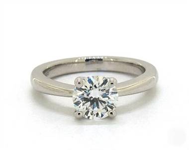 Classic Wire Basket Solitaire Engagement Ring in 18K White Gold 2.20mm Width Band (Setting Price)