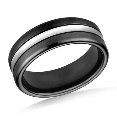 Cobaltchrome 7.5mm Comfort-Fit Blackened-Satin with a high polish center cut