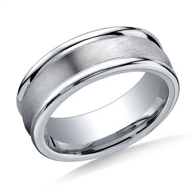 Cobaltchrome 8mm Comfort-Fit Satin-Finished Round Edge Design Ring