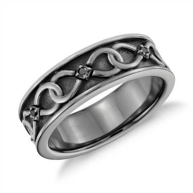 Colin Cowie Black Diamond Infinity Wedding Ring in Platinum with Black Rhodium (7mm)